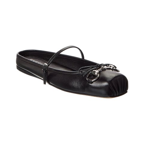 GucciHorsebit 皮革穆勒鞋
