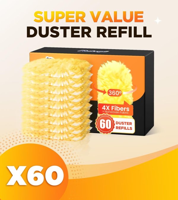 REKOPI Swiffer Heavy Duty Duster Refills Large Size 60 Count Yellow