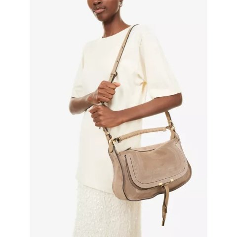 Chloe Marcie Medium Leather Suede Hobo Bag