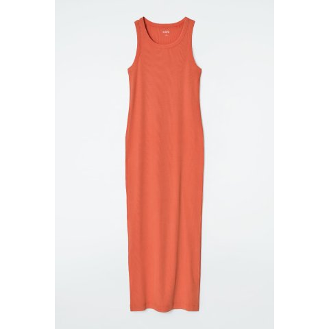 Ribbed Tube Dress Orange