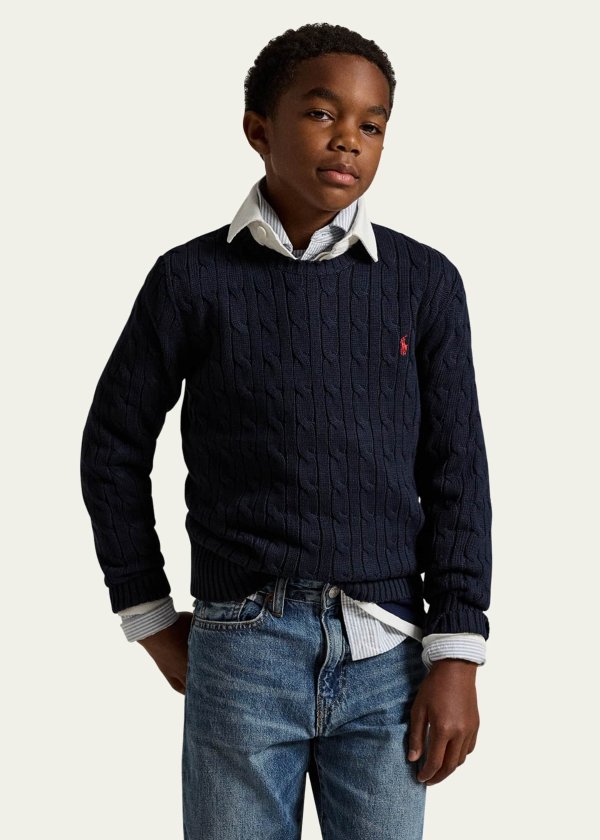 Boys Cable Knit Sweater Size S-XL