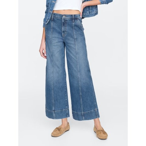 High Rise Wide-Leg Crop Jeans