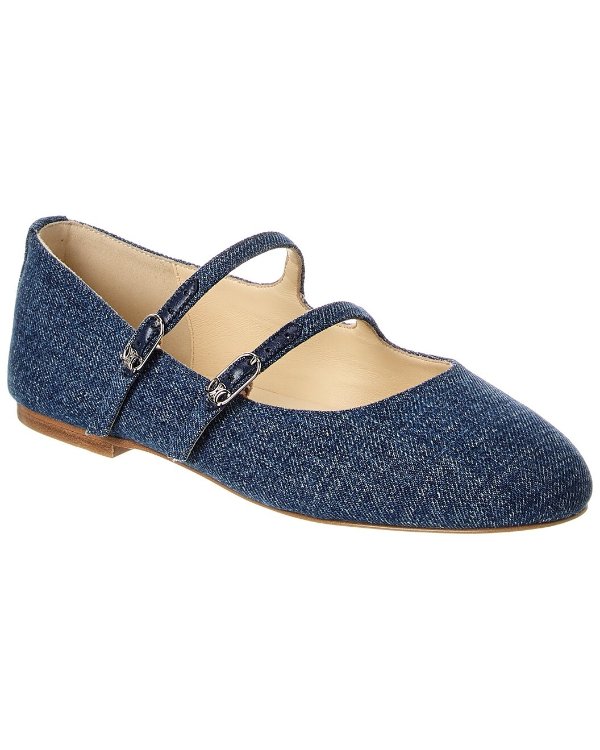 Les Ballerinas Denim Flat Shoes