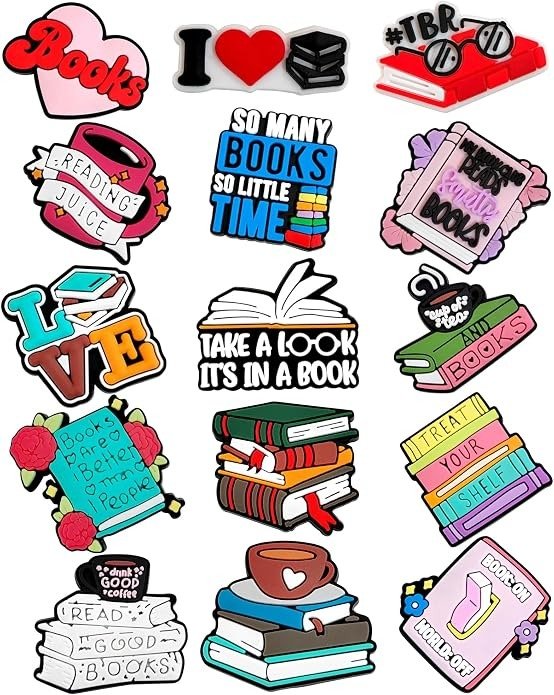 Book Shoe Charms 15PCS PVC Decoration