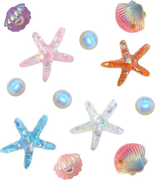 Starfish Seashell Shoe Charms 12PCS