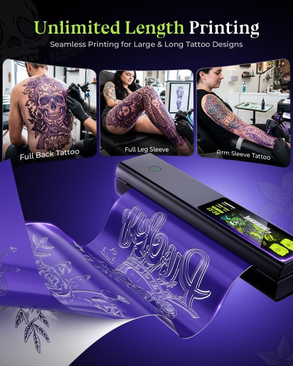 Phomemo M08F Tattoo Stencil Printer 100 Transfer Papers Black