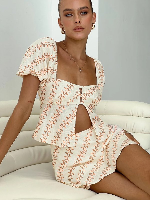 Princess Polly Linen Blend Top Multi