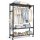 Heavy Duty Double Rod Clothing Rack with Wheels Black 43x18x81 Inch