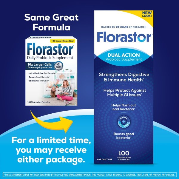 Florastor Probiotic Capsules 100 Count
