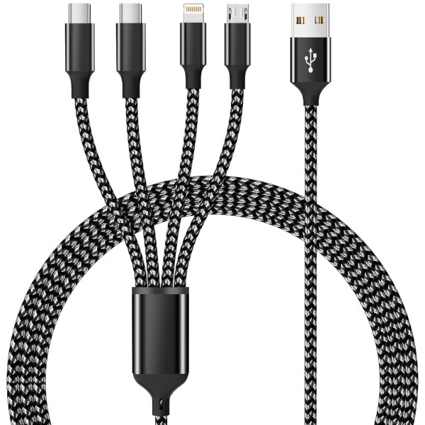MPATIBY Multi 4-in-1 Nylon Braided Charging Cable 5Ft