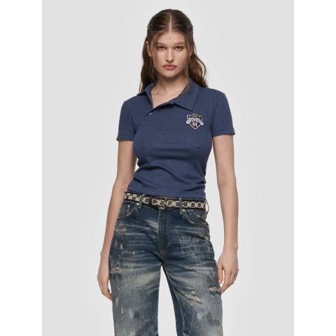 Crest Polo 女士海军蓝上衣