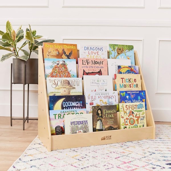 Single-Sided Wooden Bookshelf Natural