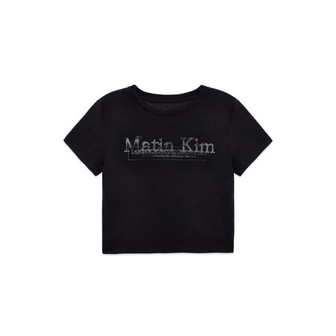 Matin Kim 黑色短款Logo上衣