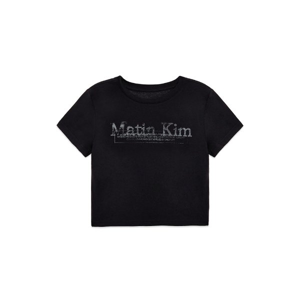 Matin Kim Black Logo Crop Top
