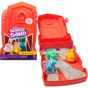 Kinetic Sand 12盎司神奇动力沙套装，趣味农场搬进家里