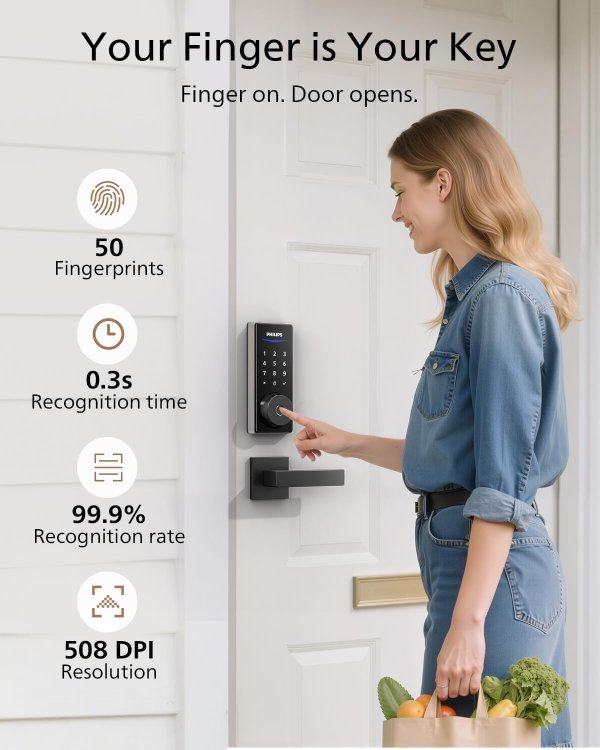 Fingerprint Smart Door Lock APP Control 9-Month Battery