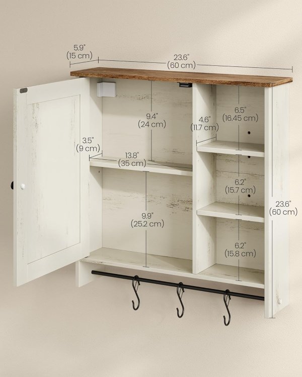 HOME Bathroom Wall Cabinet White