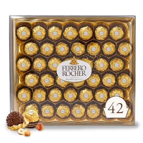Ferrero Rocher Hazelnut Milk Chocolate Gift Box 42 Count