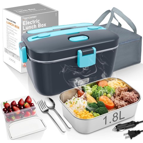 COZYEXPERT Electric Lunch Box 1.8L Gray Blue
