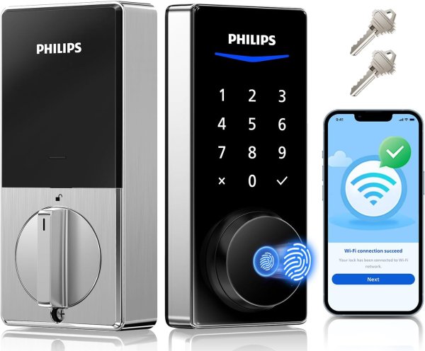 WiFi Smart Door Lock Fingerprint Nickel
