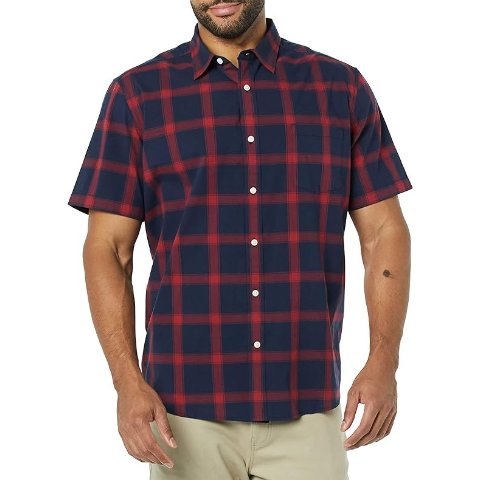 Amazon Essentials 男士弹力短袖衬衫 