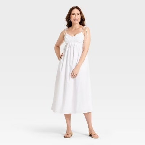 A New Day Women s Crochet Maxi Dress White S