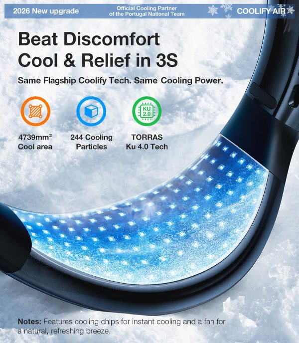 COOLiFY Air 2026 颈挂空调扇 黑色