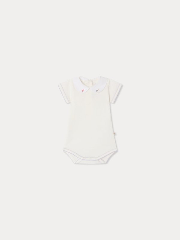 Bonpoint Cygne 有机棉手工刺绣连体衣