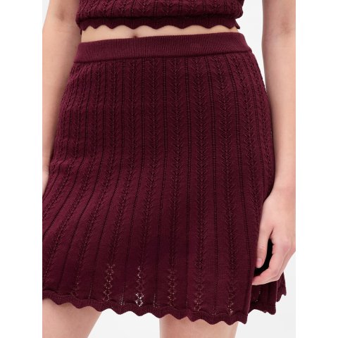 100% Cotton Pointelle Mini Skirt