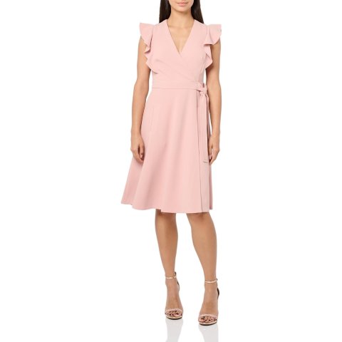 Faux Wrap Short Sleeve Dress