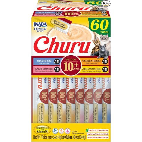 INABA Churu 10+ 猫零食 金枪鱼鸡肉 60支