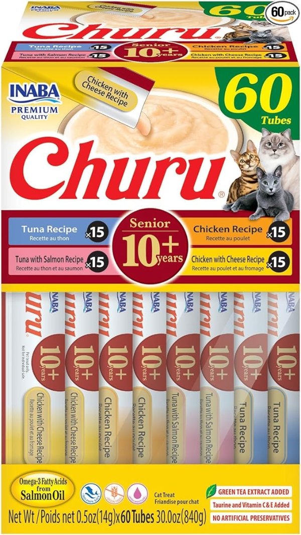 INABA Churu 10+ 猫零食 金枪鱼鸡肉 60支