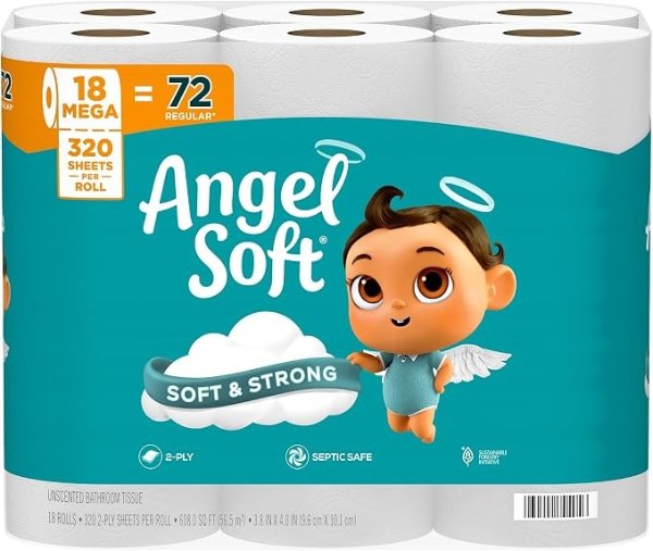  Toilet Paper 18 Mega Rolls Soft Strong