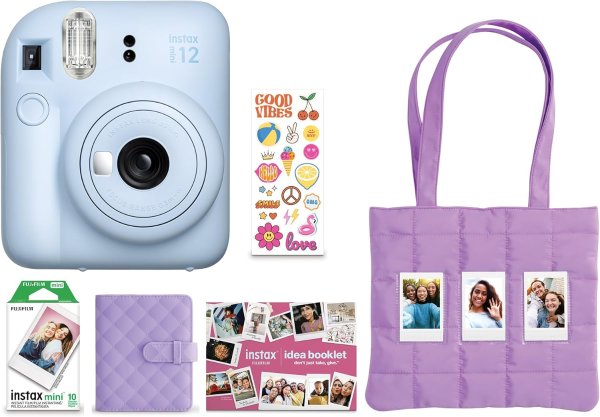 FUJIFILM Instax Mini 12 Camera Holiday Bundle Pastel Blue