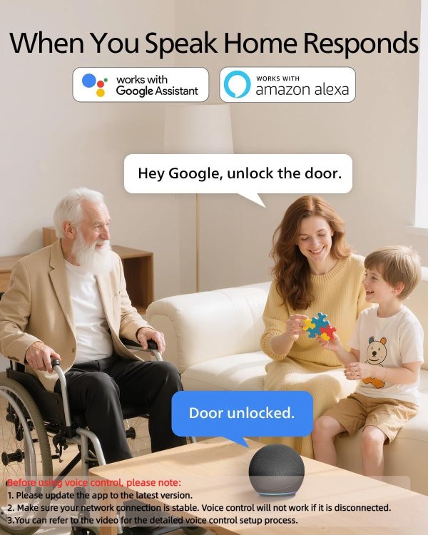 Wi-Fi Smart Door Lock Fingerprint Passcode