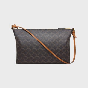 Celine Triomphe Canvas 双层拉链包 MIEL色