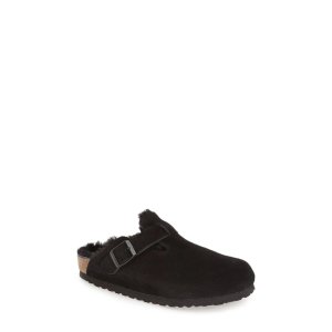 Birkenstock Boston 女士真皮羊毛拖鞋