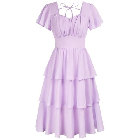 Belle Poque Backless Cocktail Dress Purple XL