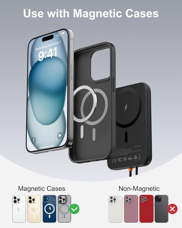 AsperX 磁吸移动电源 10000mAh 黑色