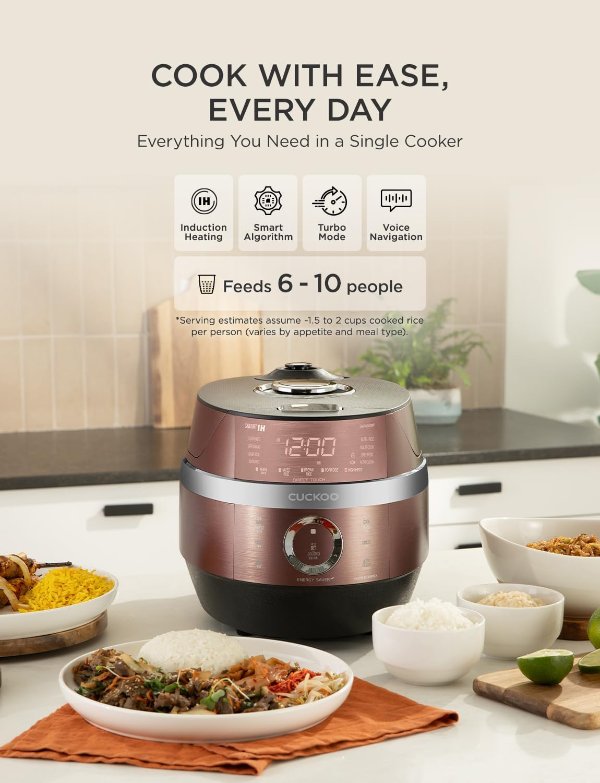 CUCKOO CRP-JHR1009F Rice Cooker Copper 10-Cup