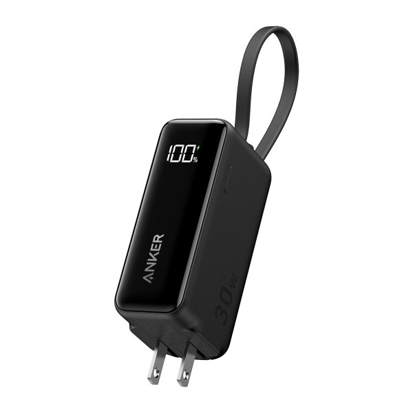 Power Bank 30W 5000mAh Built-in USB-C Cable