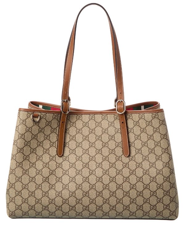 GG Medium Supreme Canvas Leather Tote