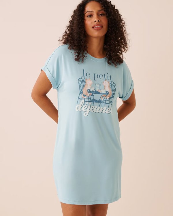 La Vie En Rose Brunch Print Super Soft Sleepshirt