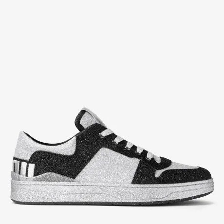 Florent Black Glitter Fabric Trainer
