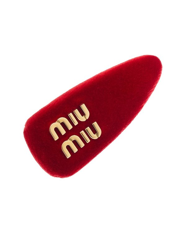 Logo Velvet Hair Clip