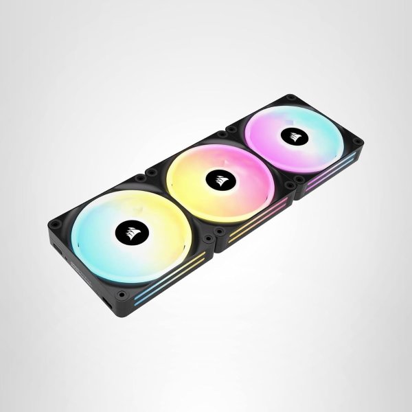  QX120 RGB Magnetic Fan 120mm 3-Pack Black