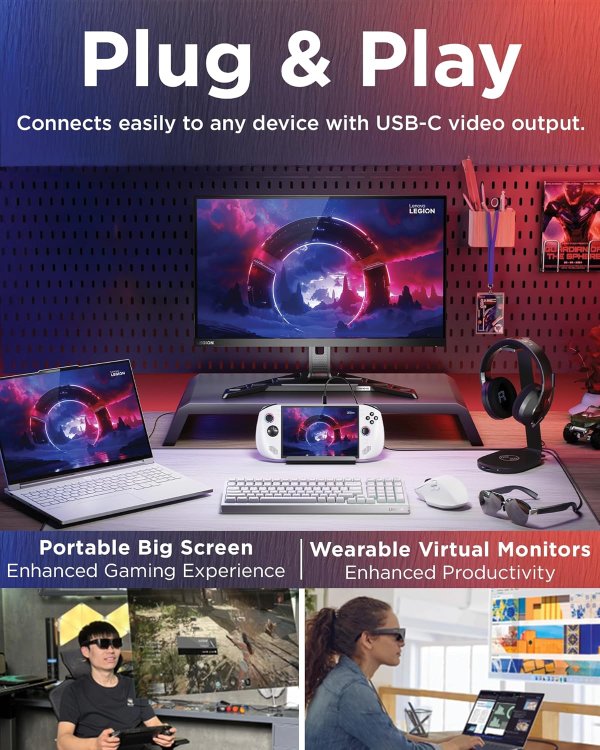 Lenovo Legion Glasses Gen 2 微型OLED显示器 FHD 120Hz