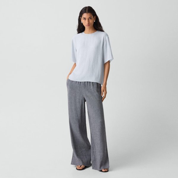 Fluid Linen 女士抽绳裤