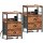 Furologee Nightstand Set 2 Drawers with Charging Station