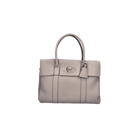 MulberryQuilted Bovine Leather Top Handle Bag Gray